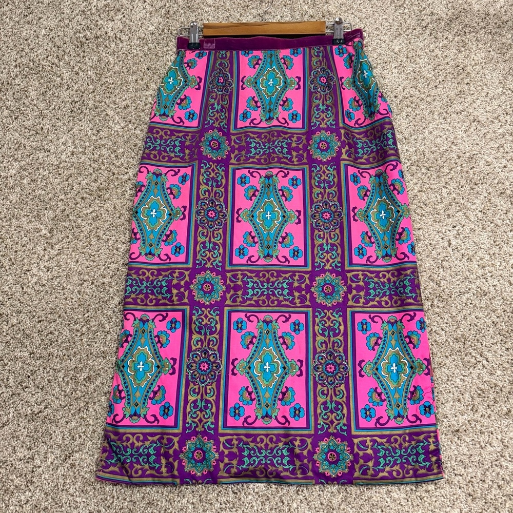 Vintage Alex Colman Velvet Waist Mod Midi Skirt